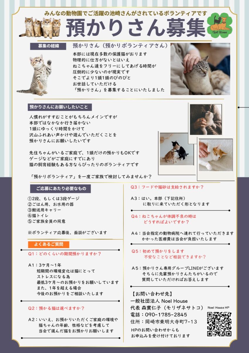 預かりさん募集チラシ